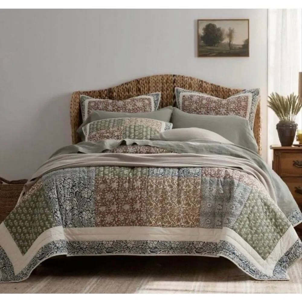 New Company Store Cotton Deepti Patchwork Quilted Multi Cotton Sham, Standard